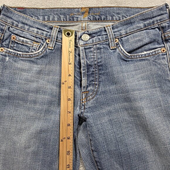 7 For All Mankind Jeans Womens 27 Light Wash Boy Cut Made in USA U144055U-055U - Picture 12 of 13